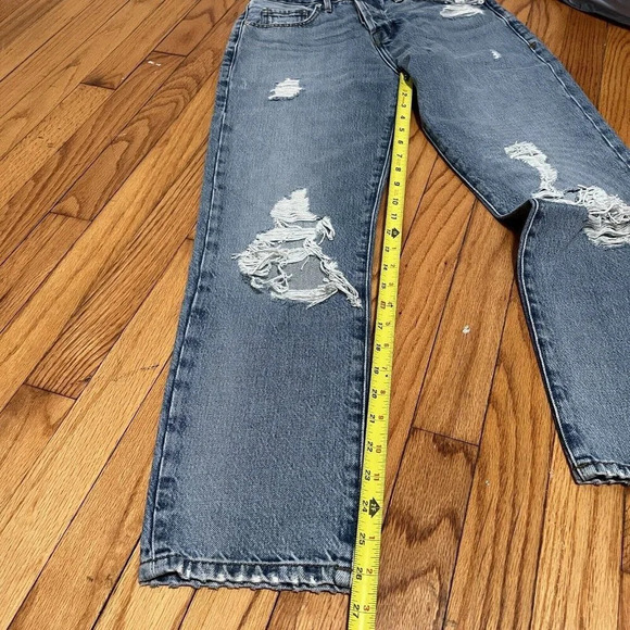 FRAME Le‎ Original Distressed Button Fly Jeans in Sunkissed Blue Size 25 - Picture 6 of 8